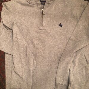 Brooks Brothers Light Gray Zip-Up Sweater